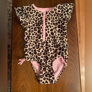 Cat & Jack Toddler Leopard Print Swimsuit with Pink Trim